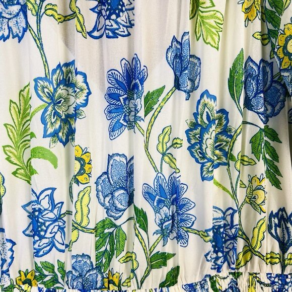 ARULA by Alter State Women's Blue Floral Tiered Midi Dress Size C Plus Size 3X - Picture 16 of 16